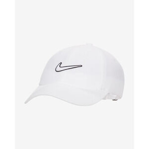 New Nike Club Unstructured Swoosh Hat White Black Cap FB5369 100 - SIZE M/L